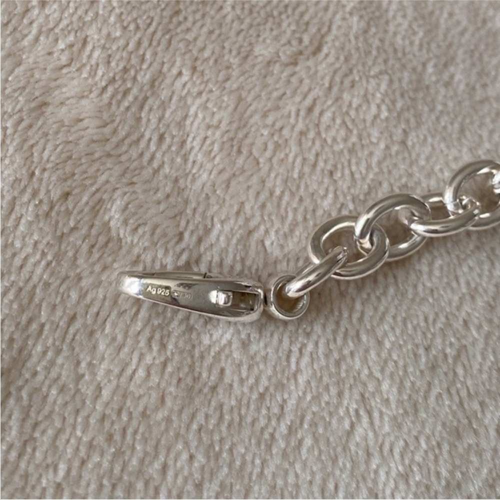 New no box size 18 Gucci Charlotte G Cutout Heart 925 St Silver Charm Bracelet - Picture 4 of 7